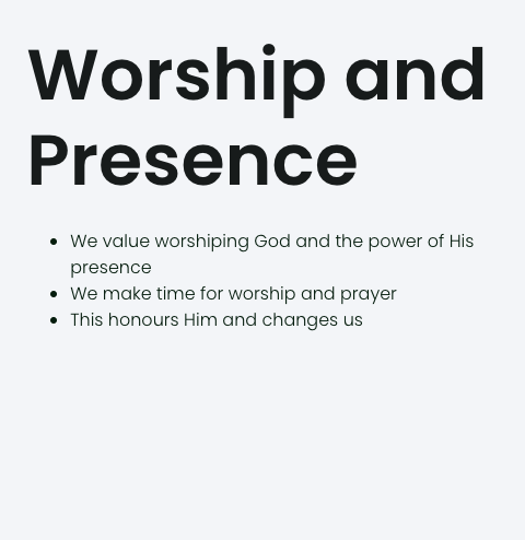 Worship and Presence